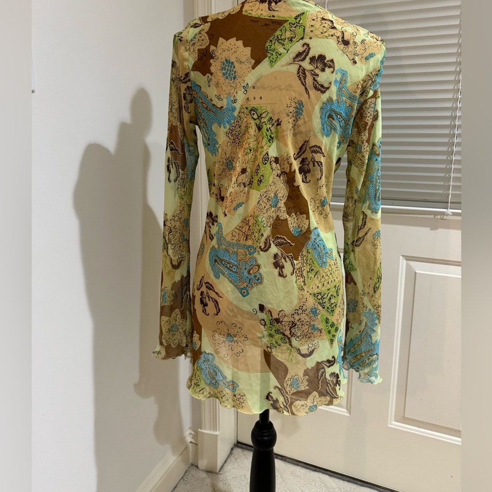 Song Rain stunning sheer top bedazzled size L - Picture 6 of 13